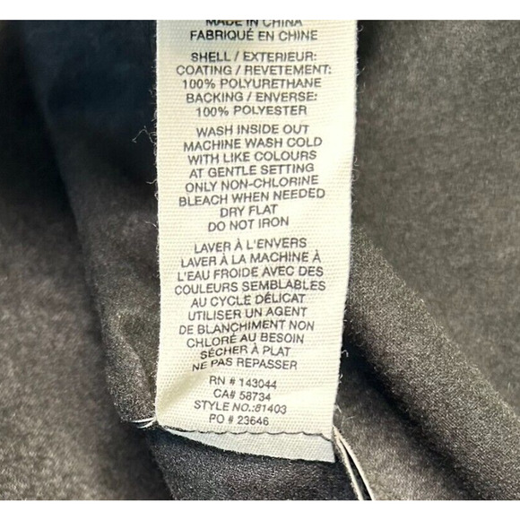 AVEC LES FILLES Faux Leather Raglan Sleeve Blouse Black Vegan Sz M NWT - Picture 7 of 7